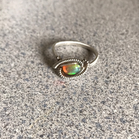 Sterling Silver Fire Opal Ring - Picture 1 of 4